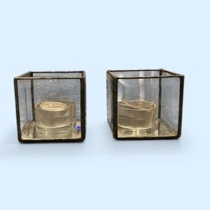 Macdonald Stained Glass Table Sconce Artisan Crafted (Set of 2)